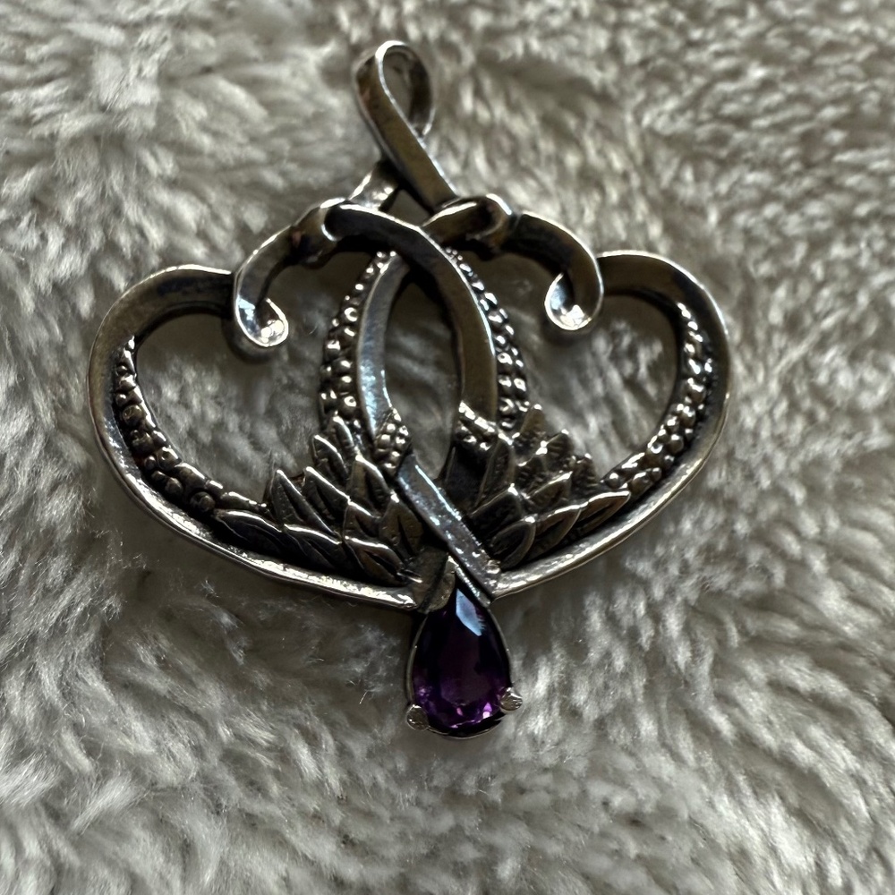 Vintage Franklin Mint Gradh Double Heart Pendant